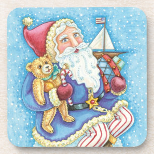 Porta-copo Natal fofo, Papai Noel na Bola de Neve com Brinque