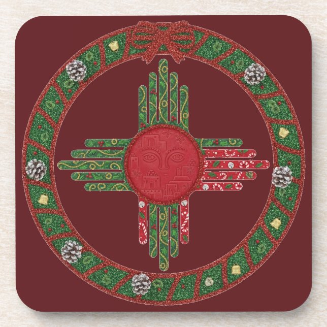 Porta-copo Natal no Novo México  (Frente)