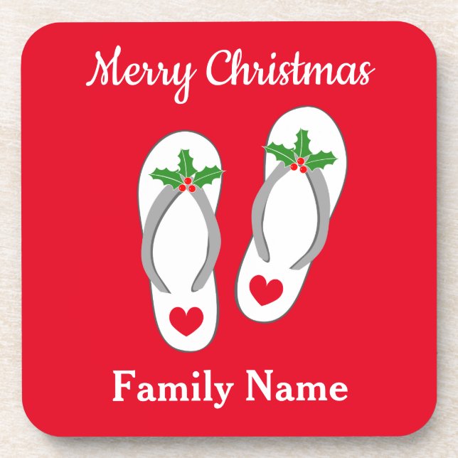 Porta-copo Natal personalizado na montanha russa de julho (Frente)