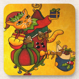 Porta-copo Natal Stocks Kitty Cat v2