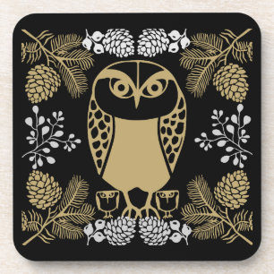 Porta-copo Nature Owl Folk Art