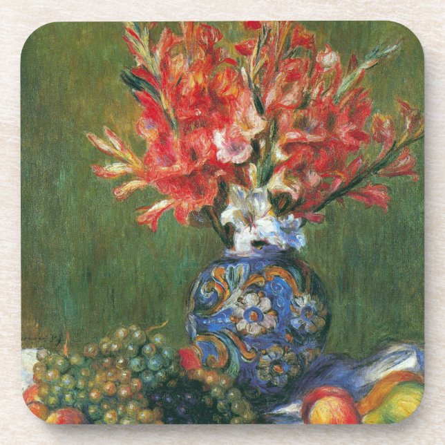 Porta-copo Natureza-morta com Flores e Frutas de Pierre Renoi (Frente)