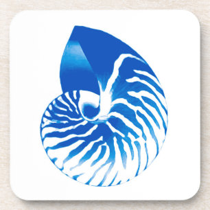 Porta-copo Nautilus shell - azul de cobalto e branco