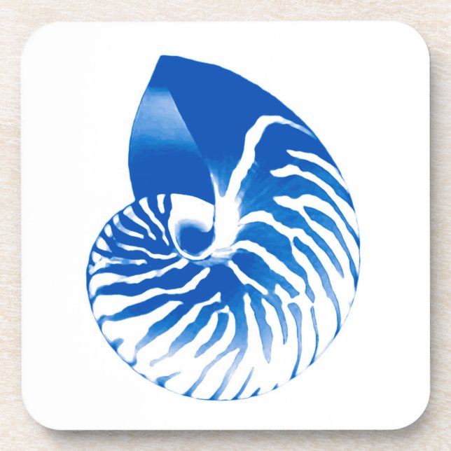 Porta-copo Nautilus shell - azul de cobalto e branco (Frente)