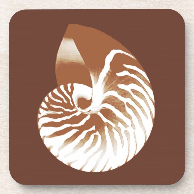Porta-copo Nautilus shell - cacau castanho e branco (Frente)