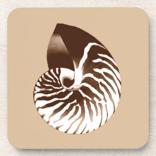 Porta-copo Nautilus shell - castanho, branco e bege