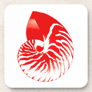 Porta-copo Nautilus shell - vermelho escuro e branco