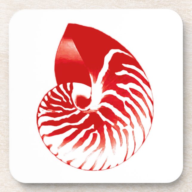 Porta-copo Nautilus shell - vermelho escuro e branco (Frente)