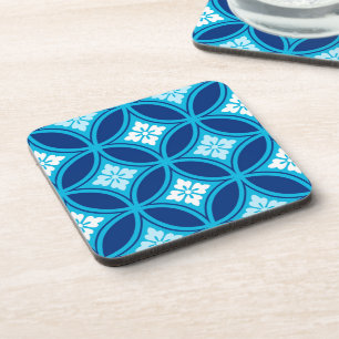 Porta-copo Navio com Motif Flor, Azul Indigo Profundo