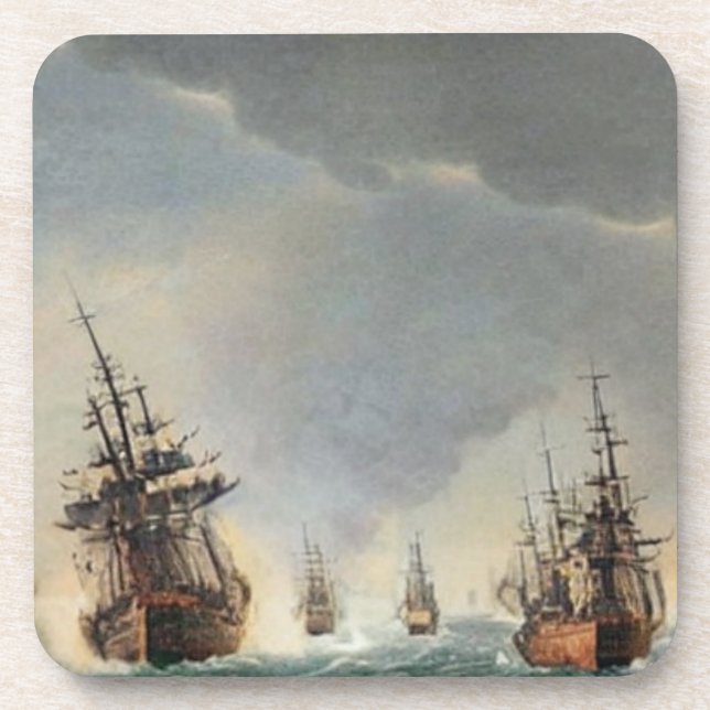 Porta-copo Navios de batalha no mar (Frente)