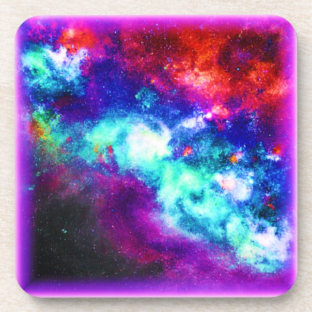 Porta-copo Nebula Stars Digital Art Design. Comprar Agora (Frente)