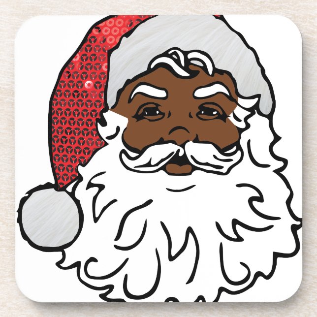 Porta-copo negro santa claus (Frente)