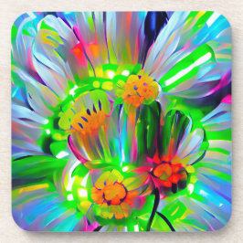 Porta-copo Neon Abstrato Daisies com cores vívidas
