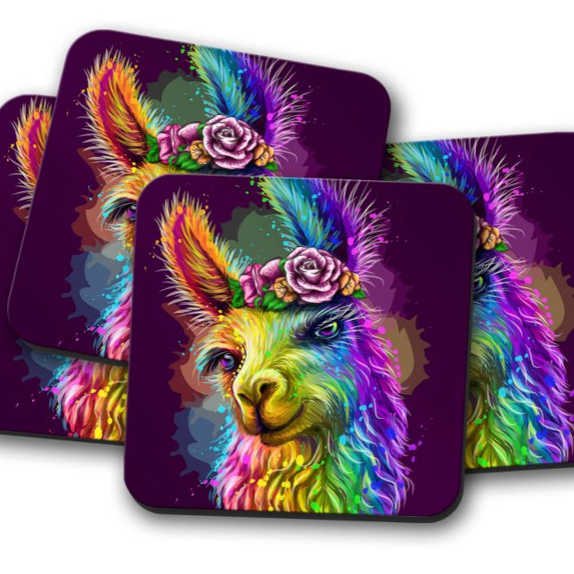 Porta-copo Neon Alpaca Animal | Conjunto de Portas copos Alpa (Criador carregado)