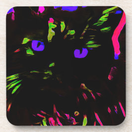 Porta-copo Neon Black Cat com olhos brilhantes