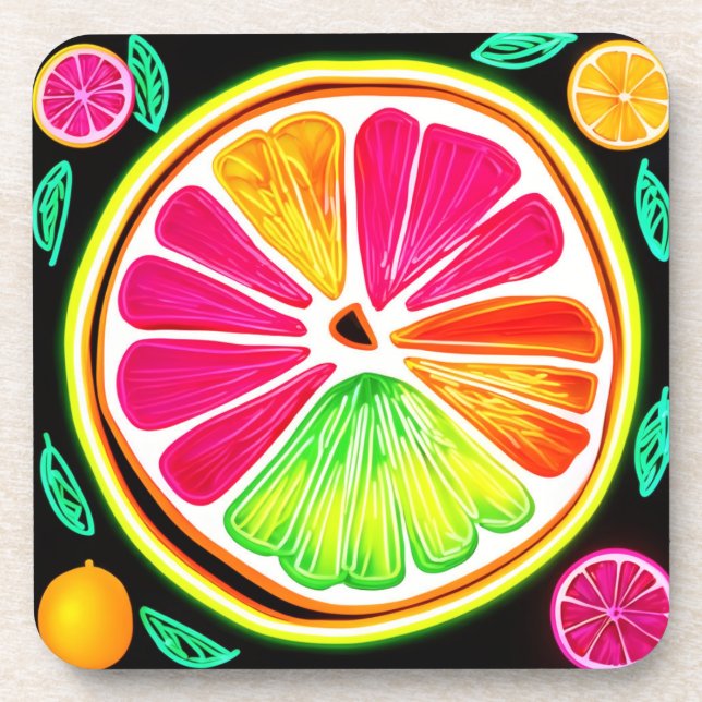 Porta-copo Neon Citrus Fruta Fiesta (Frente)