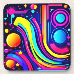 Porta-copo Neon Dreams: Uma odisseia digital psíquica