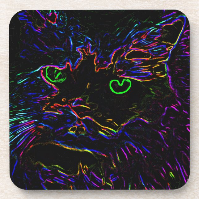 Porta-copo Neon Glow Cat (Frente)