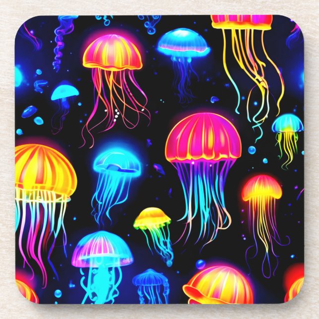 Porta-copo Neon Jellyfish Dreamscape (Frente)