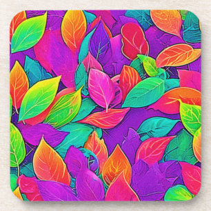 Porta-copo Neon Leaves: Fluxo de Cartoon
