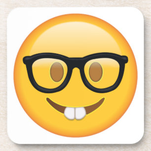 Porta-copo Nerd com Óculos - Emoji