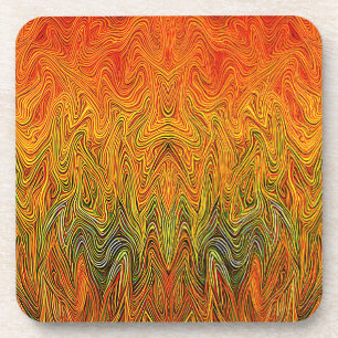 Porta-copo "Neural Firestorm" - Abstrato amarelo laranja