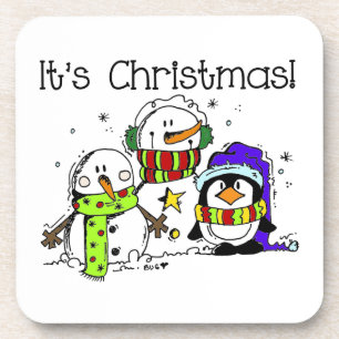 Porta-copo Neves e Pinguins É Natal