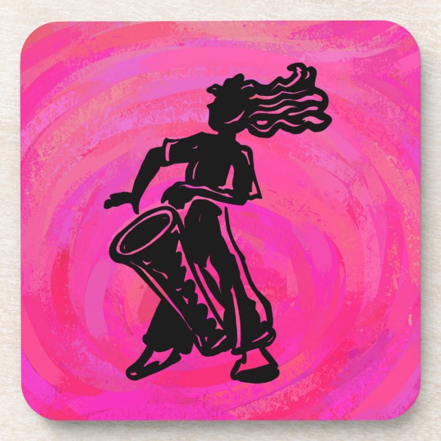 Porta-copo New York Boogie Nights Drum Hot Pink (Frente)