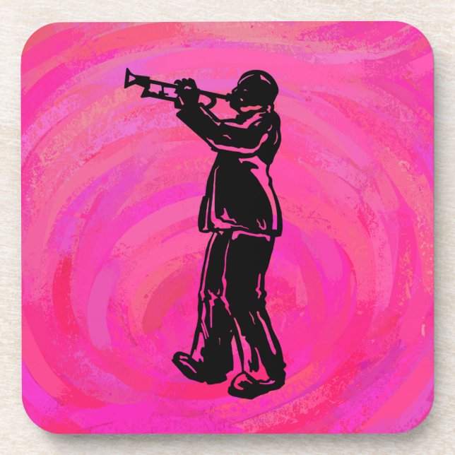 Porta-copo New York Boogie Nights Trumpet rosa quente (Frente)