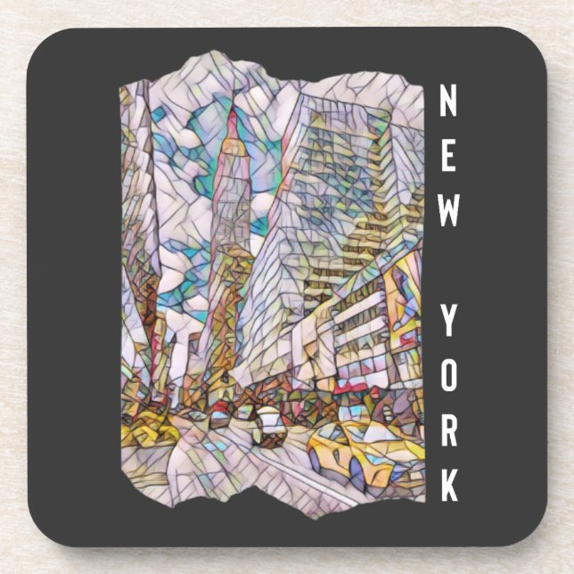 Porta-copo New York City Aesthetic Mosaic Art  (Frente)