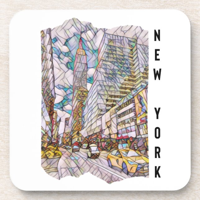 Porta-copo New York City Aesthetic Mosaic Art  (Frente)