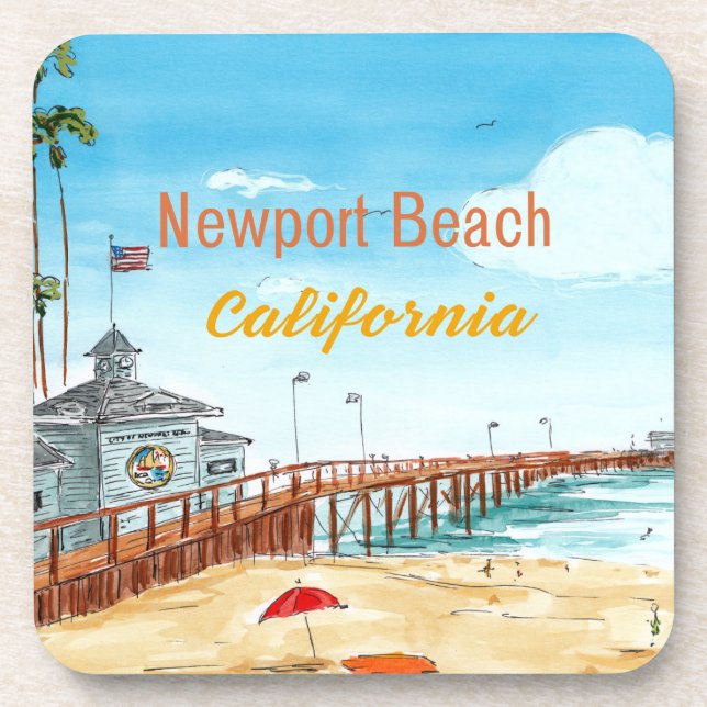 Porta-copo Newport Beach California Coaster (Frente)