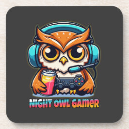 Porta-copo Night Owl Gamer Mascot Fun Gaming Illustration