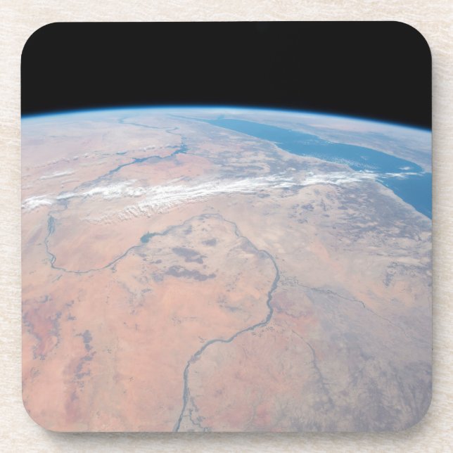 Porta-copo Nile River Winding Para Baixo Ao Lado Do Mar Verme (Frente)