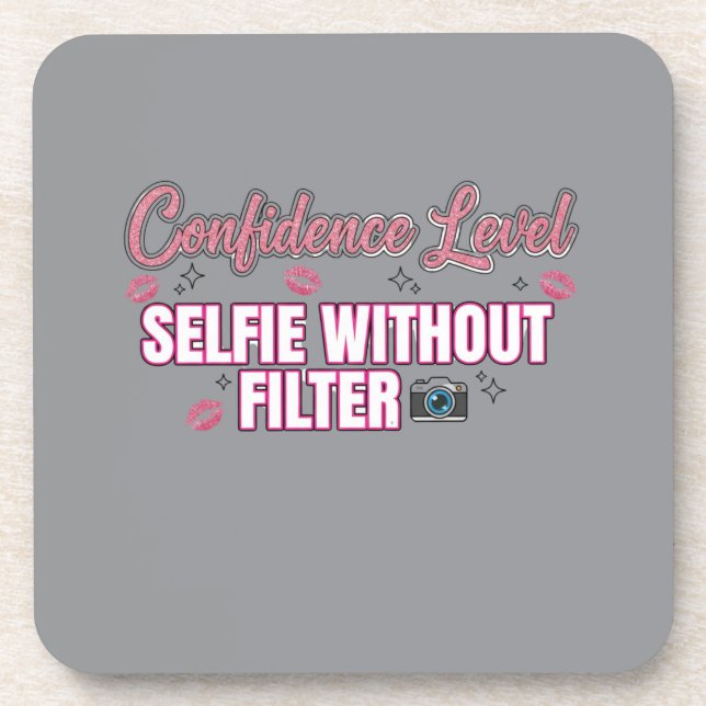 Porta-copo Nível de Confiança: Selfie Sem Filtro | Pi Diverti (Frente)