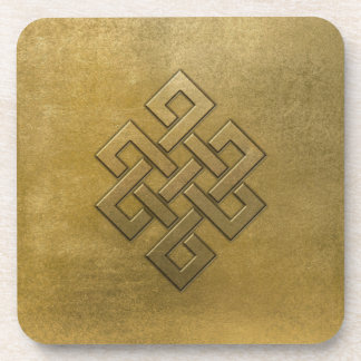 Porta-copo Nó infinito gravado ouro