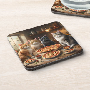 Porta-copo Noite de Pizza de Gato,