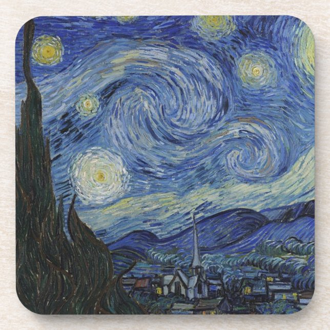 Porta-copo Noite estrelado de Van Gogh (Frente)