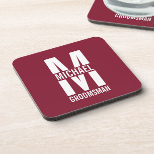 Porta-copo Noivos Personalizados Modernos Monograma e Nome