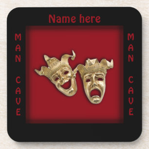 Porta-copo Nome da Caverna do Homem de Máscaras de Teatro
