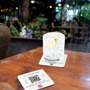 Porta-copo Nome da empresa qr código instagram cor da marca