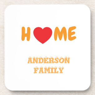 Porta-copo nome da família da casa, bonito e exclusivo