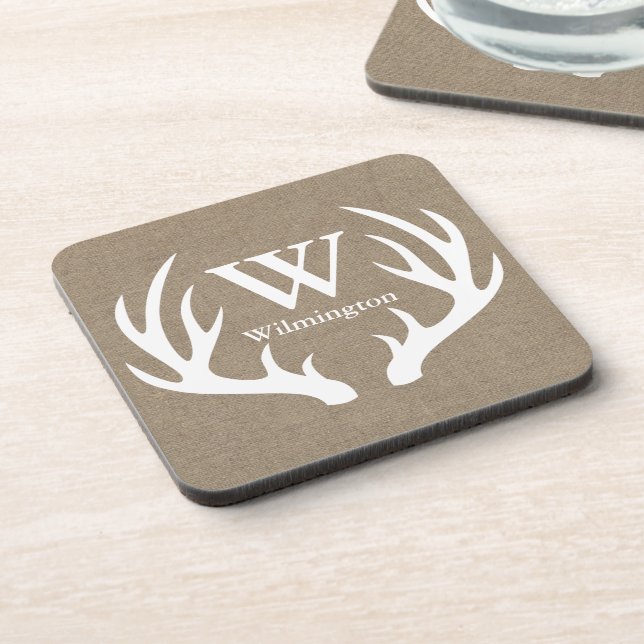 Porta-copo Nome de família rústico de serapilheira do falso (Left Side)