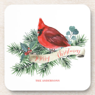 Porta-copo Nome do Cardeal Vermelho Natal