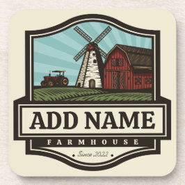 Porta-copo NOME Personalizado Farmhouse Rustic Farmhouse Old 