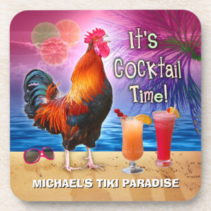 Porta-copo Nome tropical da praia do cocktail engraçado da