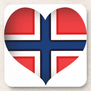Porta-copo Norway Flag Heart
