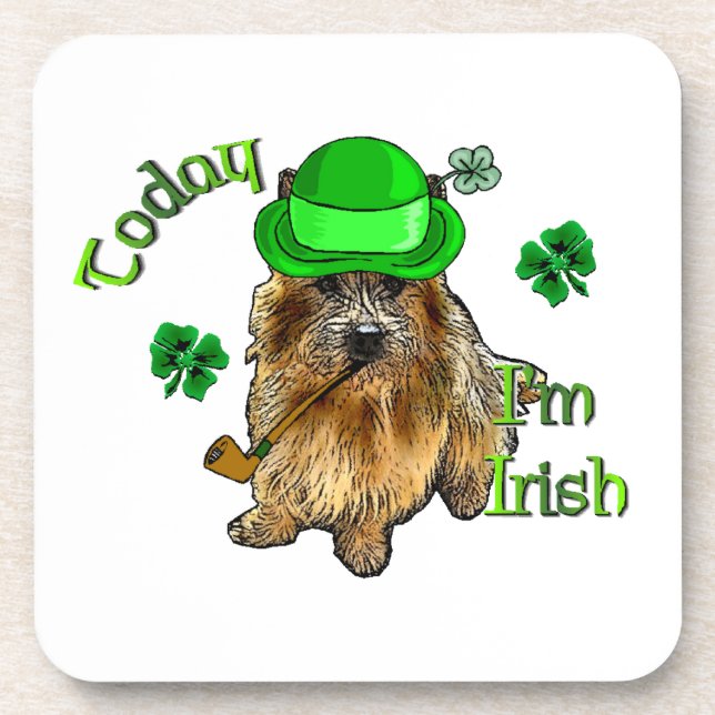 Porta-copo Norwich Terrier St Patricks (Frente)