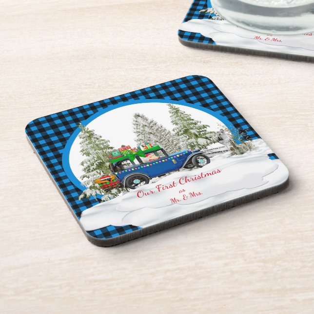 Porta-copo Nosso Primeiro Natal Como Sr. & Sra. Ornament (Left Side)