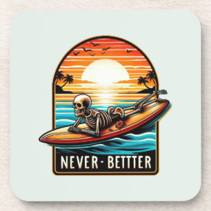 Porta-copo Nunca Melhor - Skelset surfando Onda Sunset